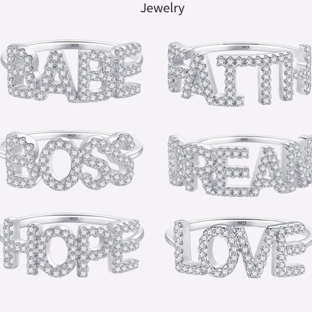 925 SS Letters Ring